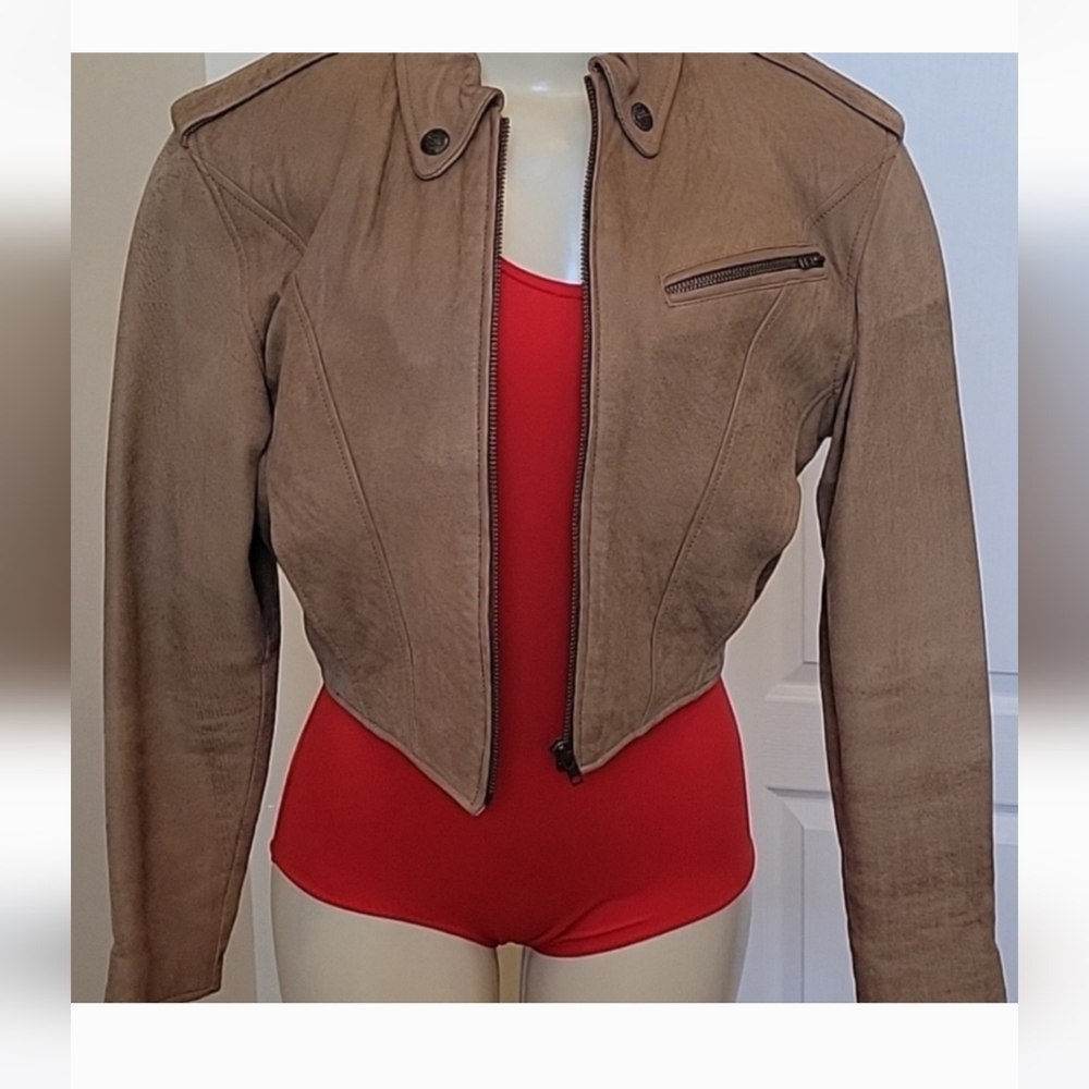 Harley Davidson leather  crop jacket